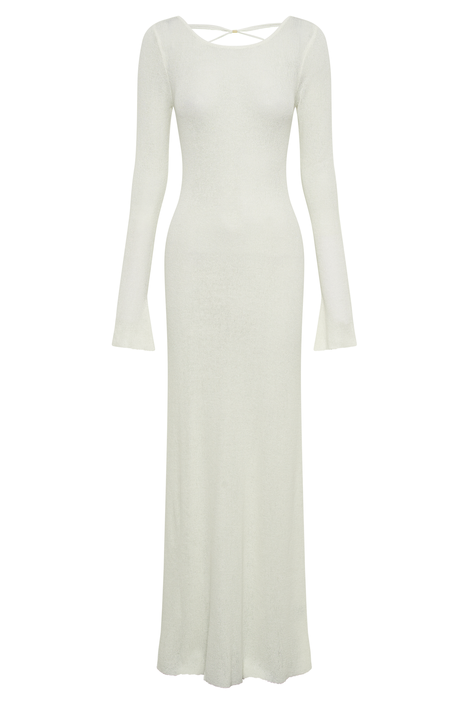 Talia Maxi Open Back Knit Dress - Ivory