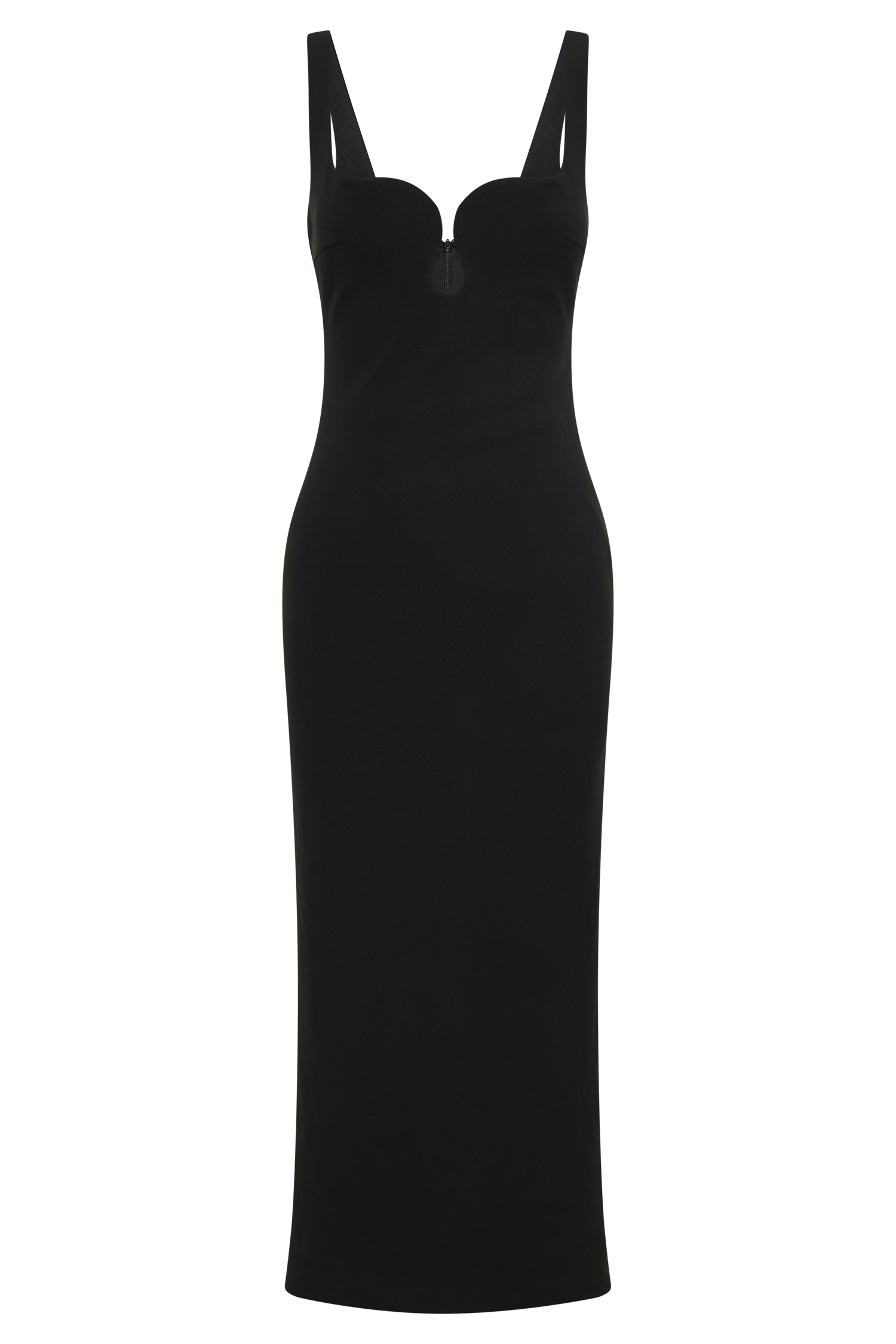 Dimi Scoop Neck Midi Dress - Black