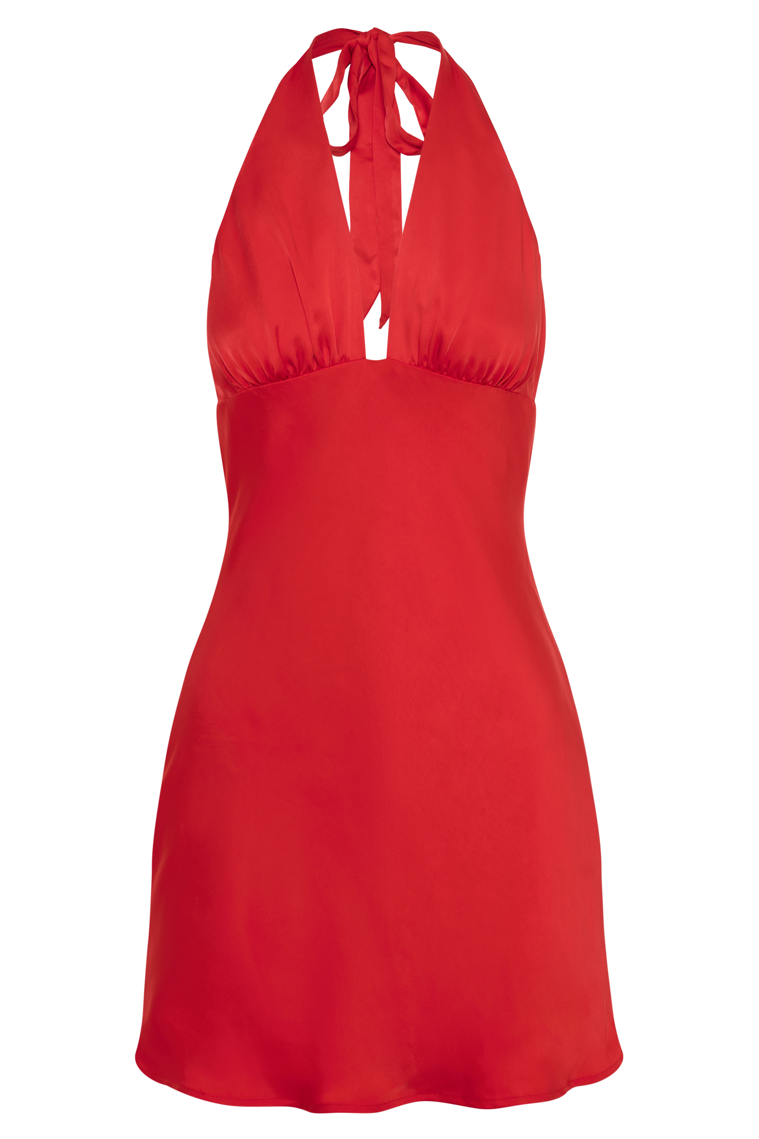 Aimee Halter Mini Dress - Red