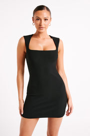 Angela Suiting Mini Dress - Black - MESHKI U.S