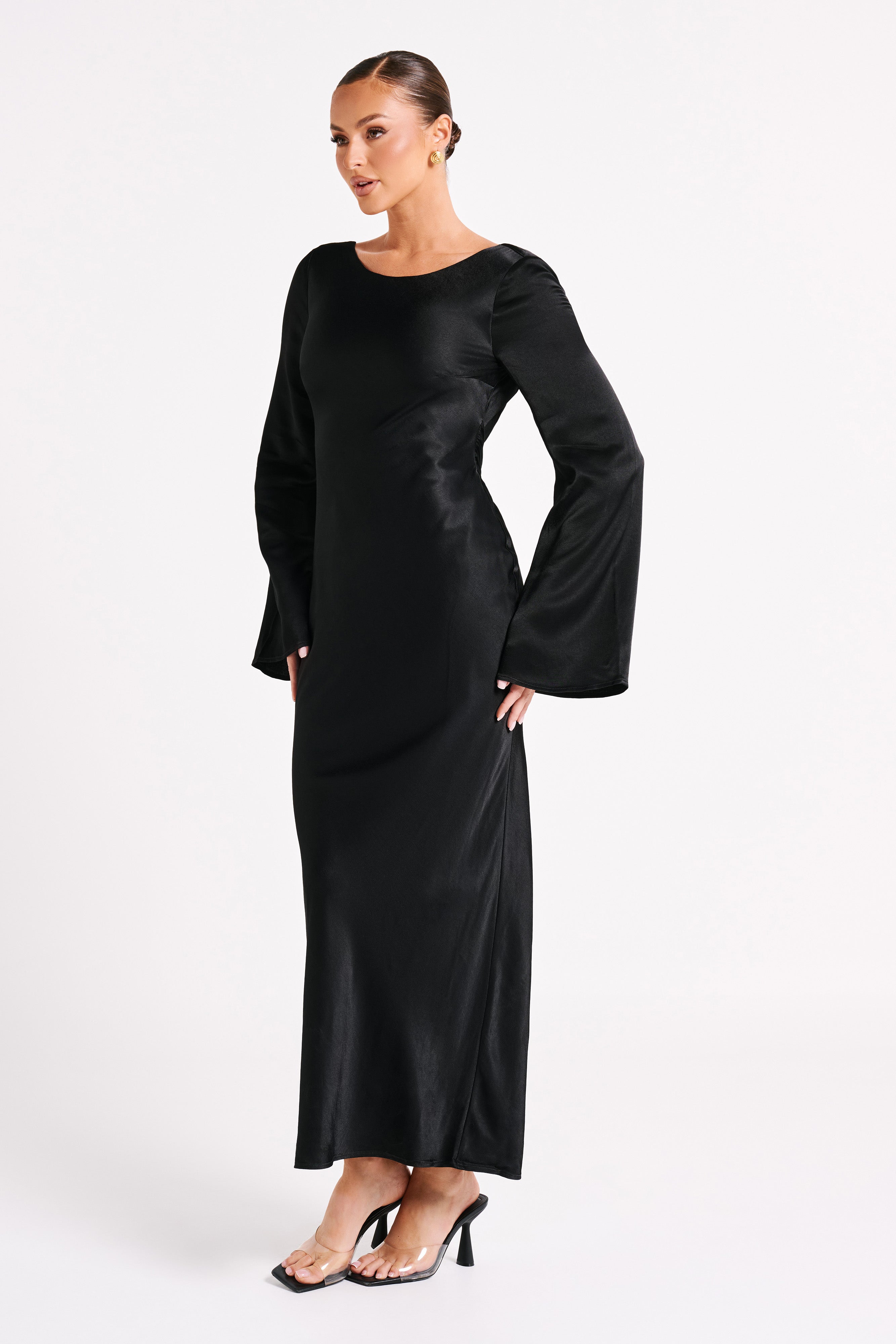 Fernanda Long Sleeve Maxi Dress - Black