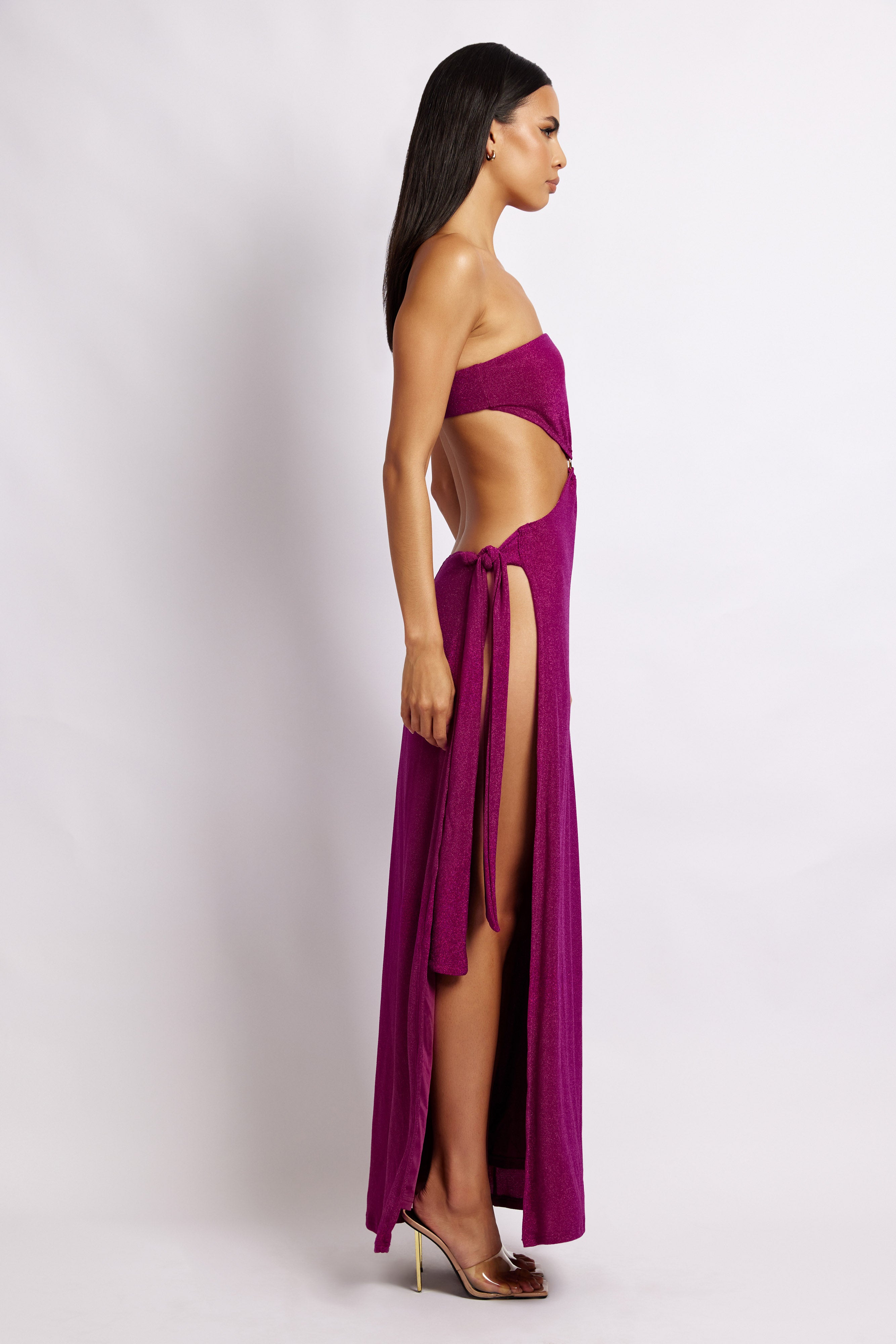 Sierra Strapless Shimmer Dress - Violet Shimmer