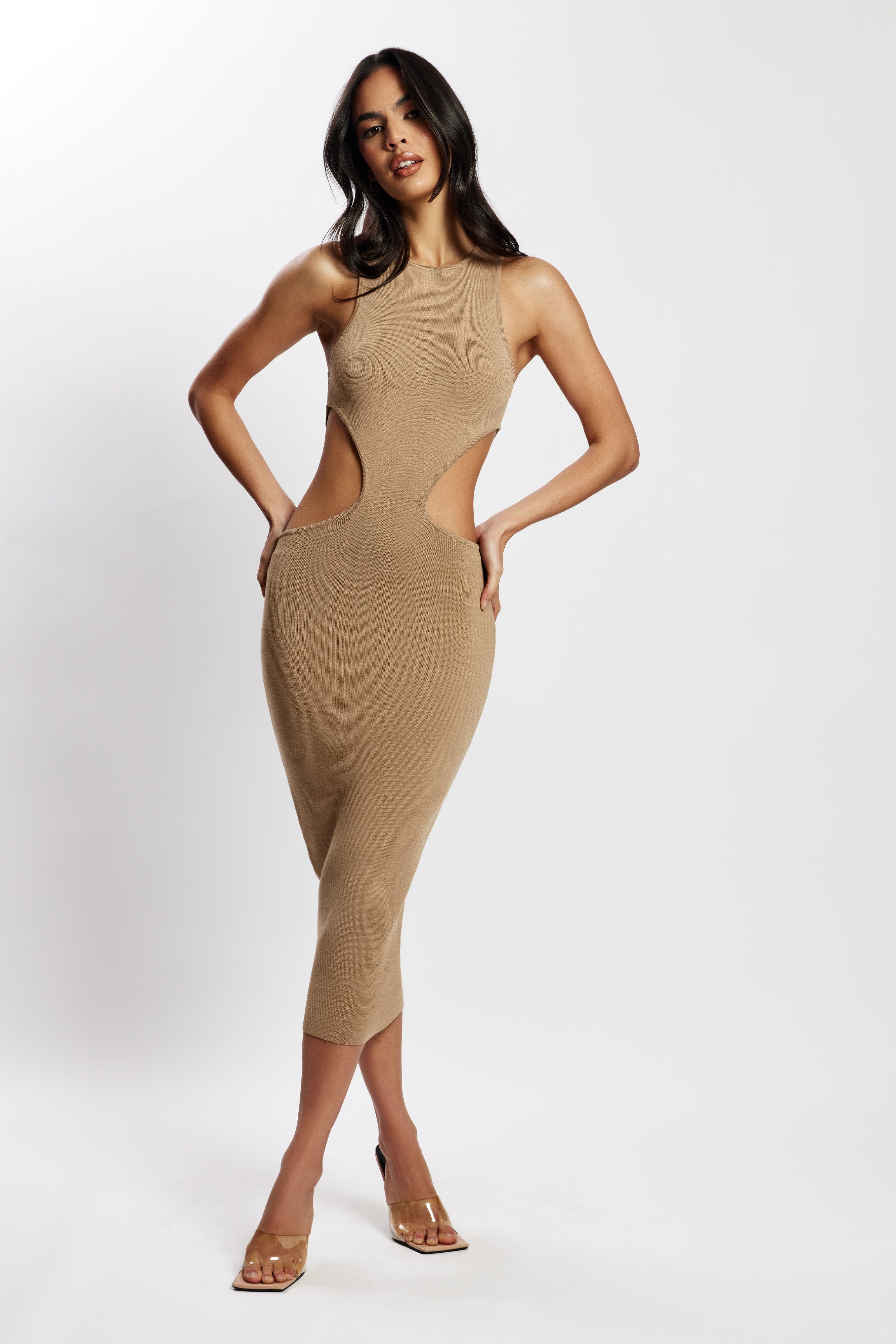 SOP 18th Birthday Outfits, M Lela Cut Out Midi Dress - Taupe