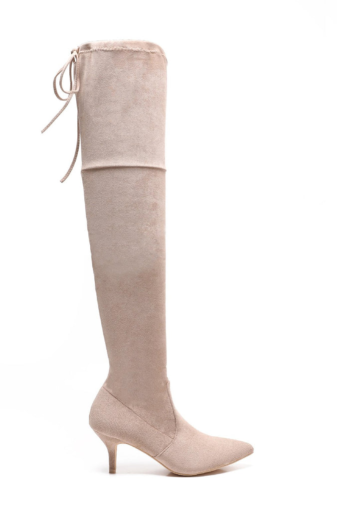 kitten heel over the knee boots