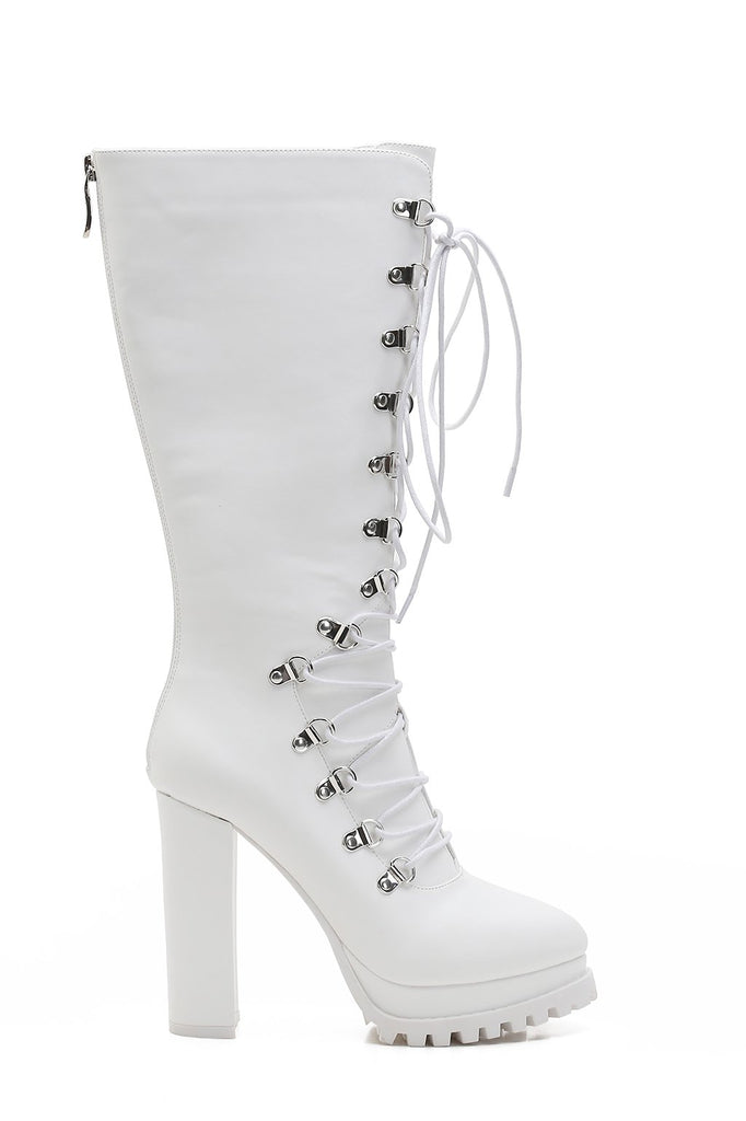 knee high boots chunky heel