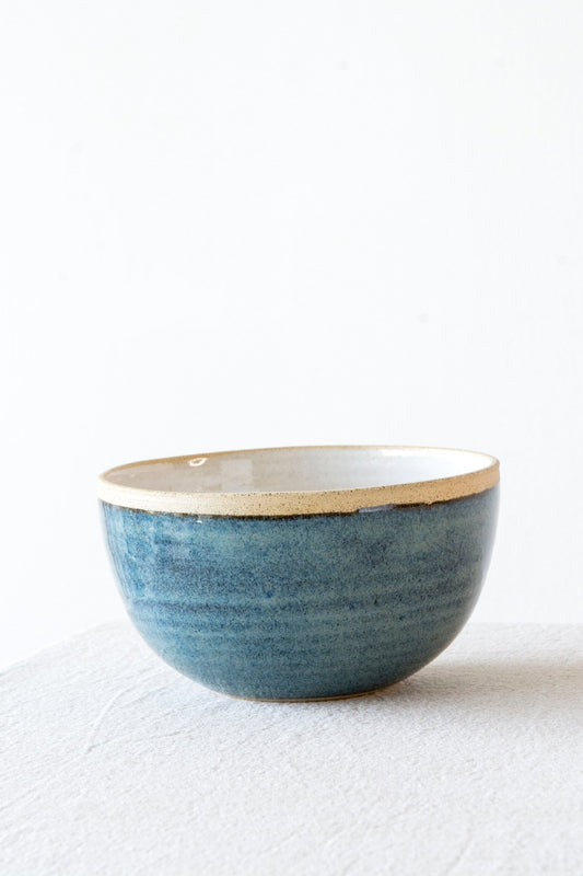 Wheel Thrown Blue Pottery Bowl with Handle┃Mad About Pottery – Mad About  Pottery