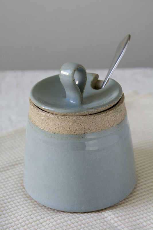 Green Pottery Sugar Bowl with Lid ׀ Mad About Pottery – Mad About