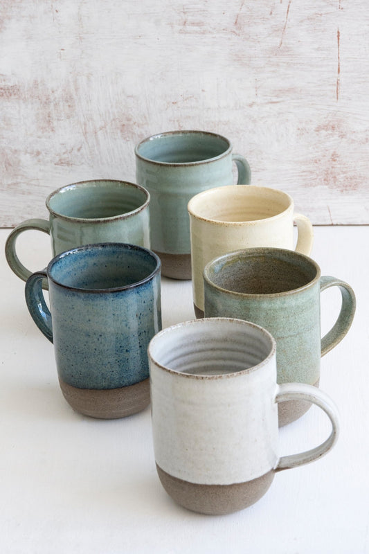 Farmhouse Yellow Ceramic Mugs Without Handles ׀ Mad About Pottery