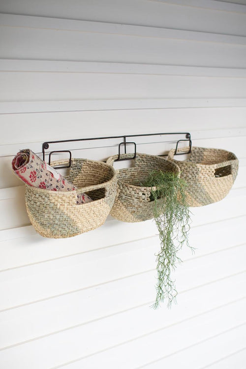 Only 73.18 usd for SET OF THREE ROUND BASKETS - TWO TONED NATURAL Online at  the Shop