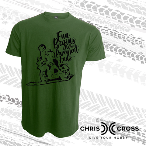 Chris Cross Adventure Dirt Biker T Shirt