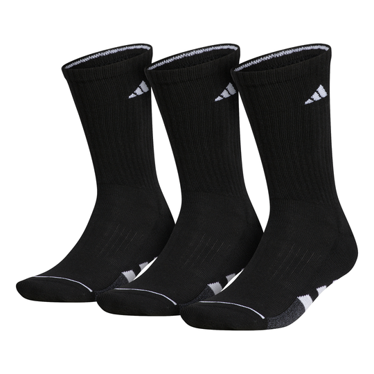 adidas Men's Cushioned Crew Socks 3 Pack (White)