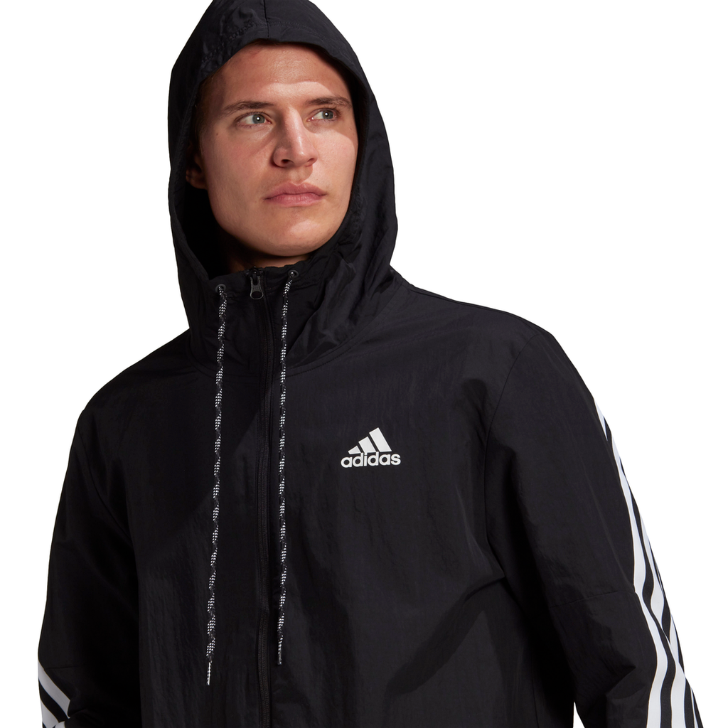 adidas Men's Tape Jacket (Black/White) | RacquetGuys.com
