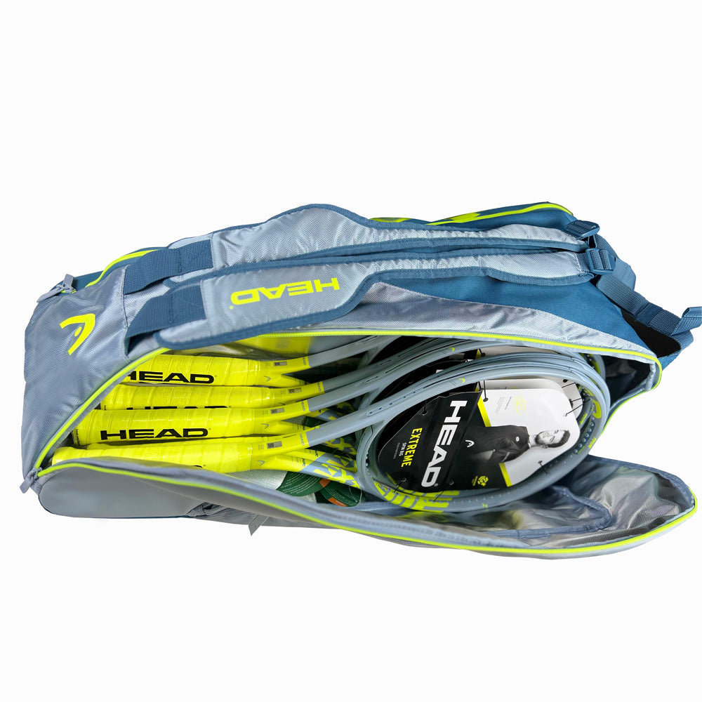 Head Tour Team Supercombi 9 Pack Racquet Bag (Yellow/Grey) | RacquetGuys