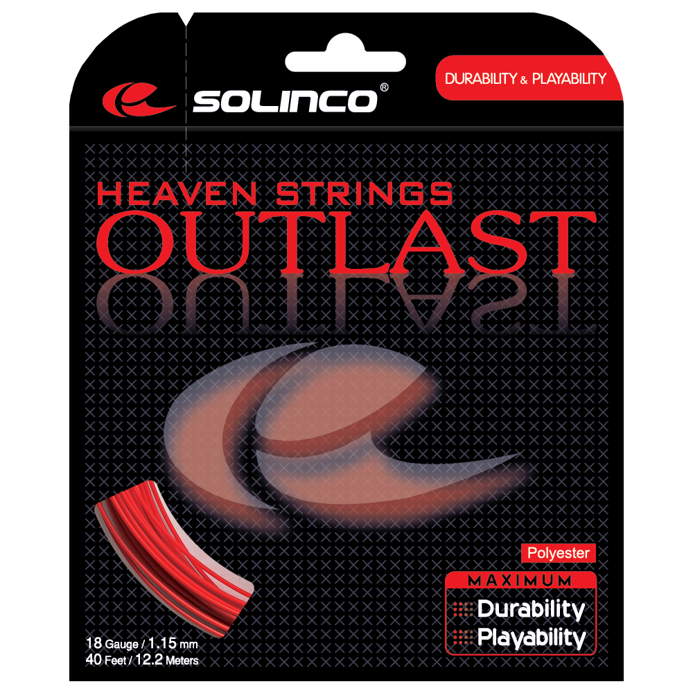 Solinco Outlast 18/1.15 Tennis String (Red)