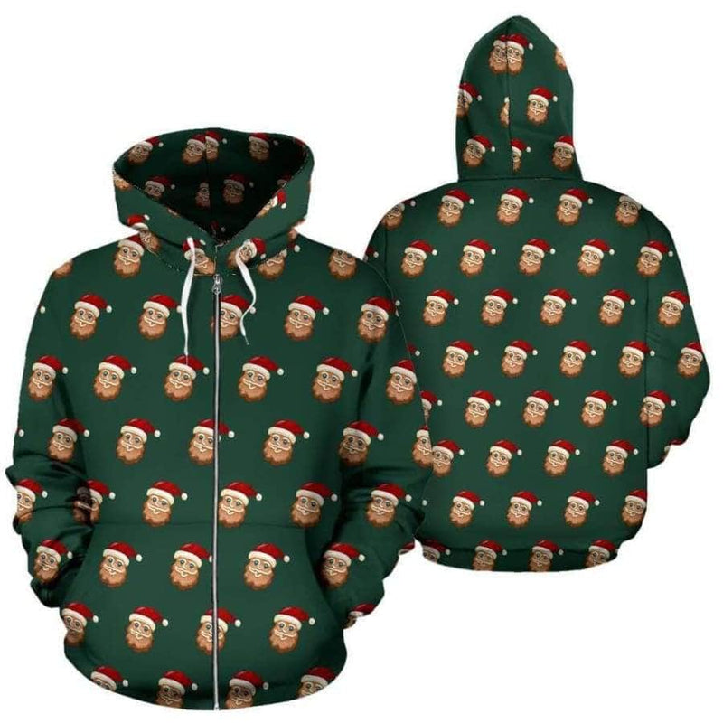 santa zip up hoodie