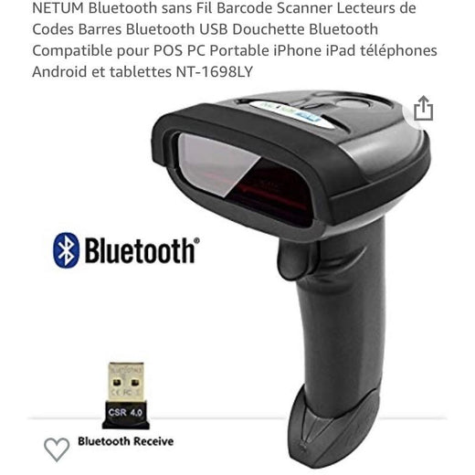 Douchette Code Barres Sans Fil Bluetooth 20