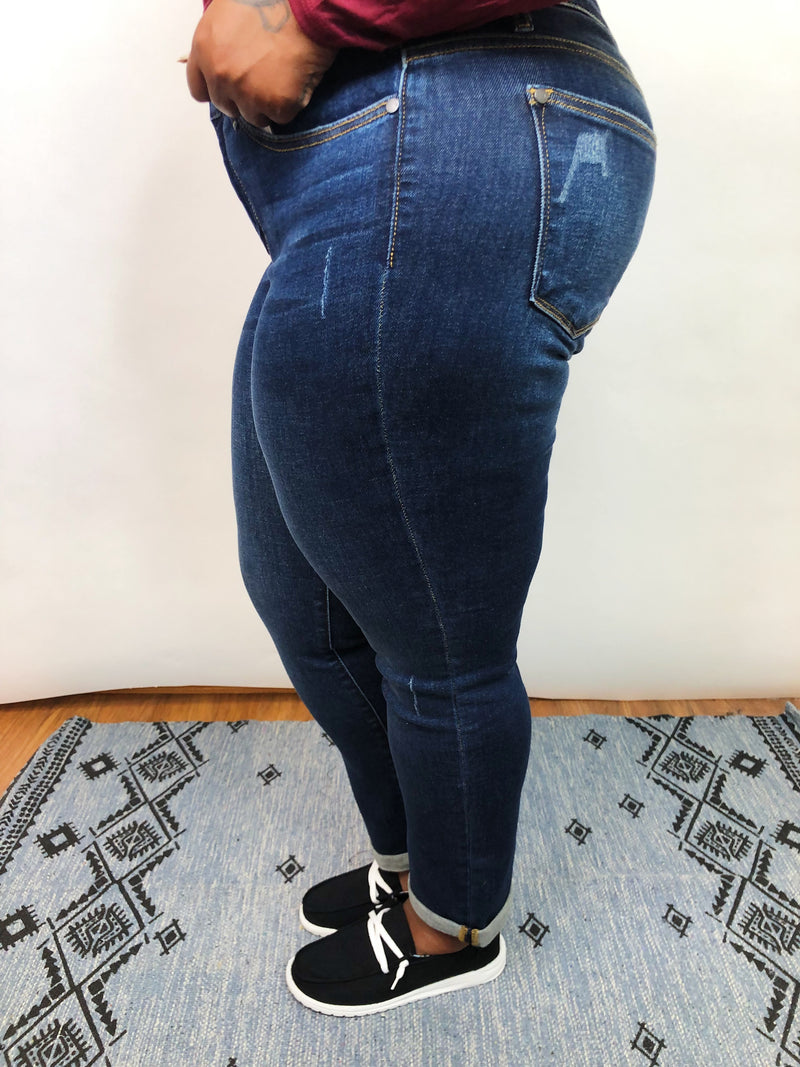 H694 A Little Shady Slim Fit Judy Blue Girlfriend Jeans – Iris & Rainbow  Boutique