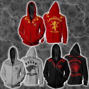 House Lannister Game Of Thrones Zip Up Hoodie