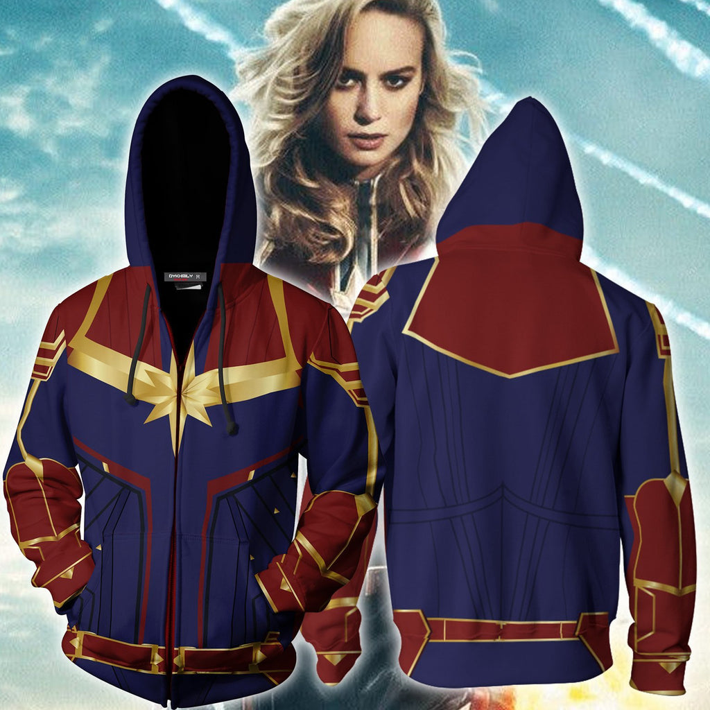 captain marvel zip up hoodie