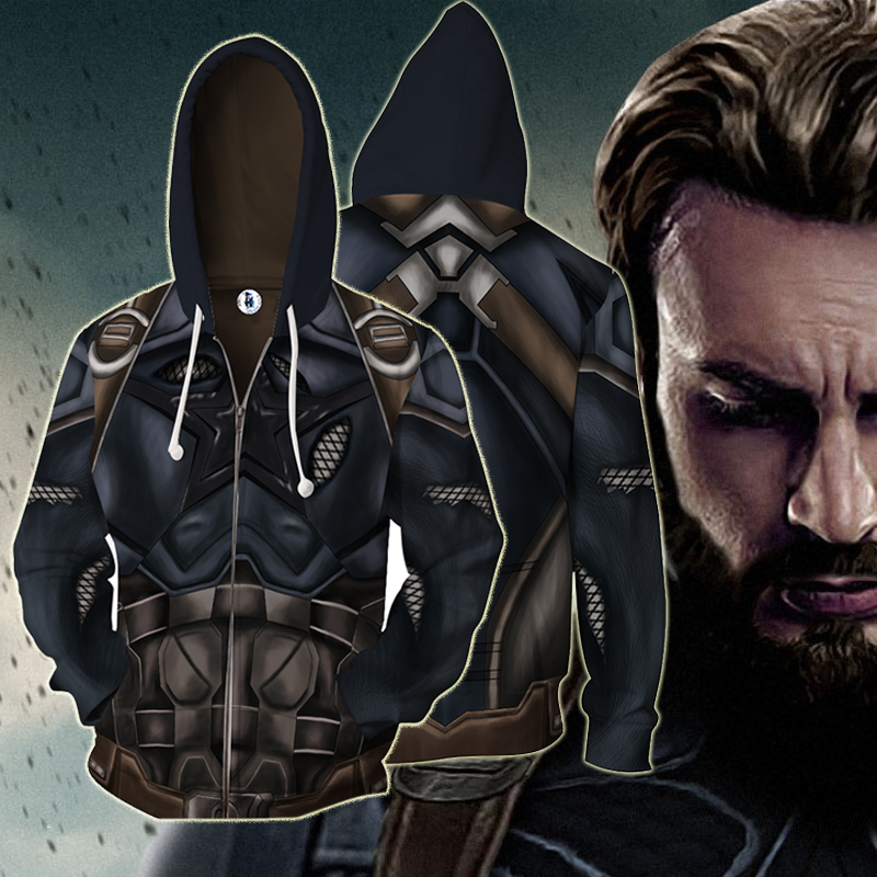 The Winter Soldier Captain America Cosplay Zip Up Hoodie Jacket