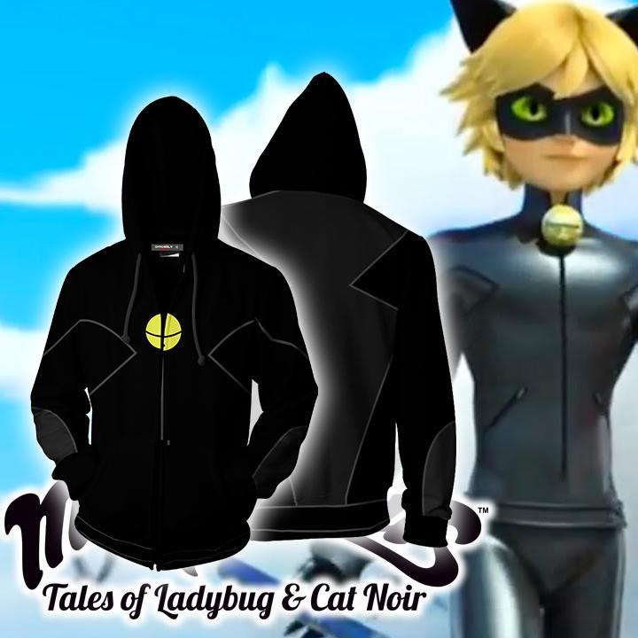 Cat Noir Cosplay Miraculous Tales Of Ladybug Cat Noir Zip Up Hoodie Jacket