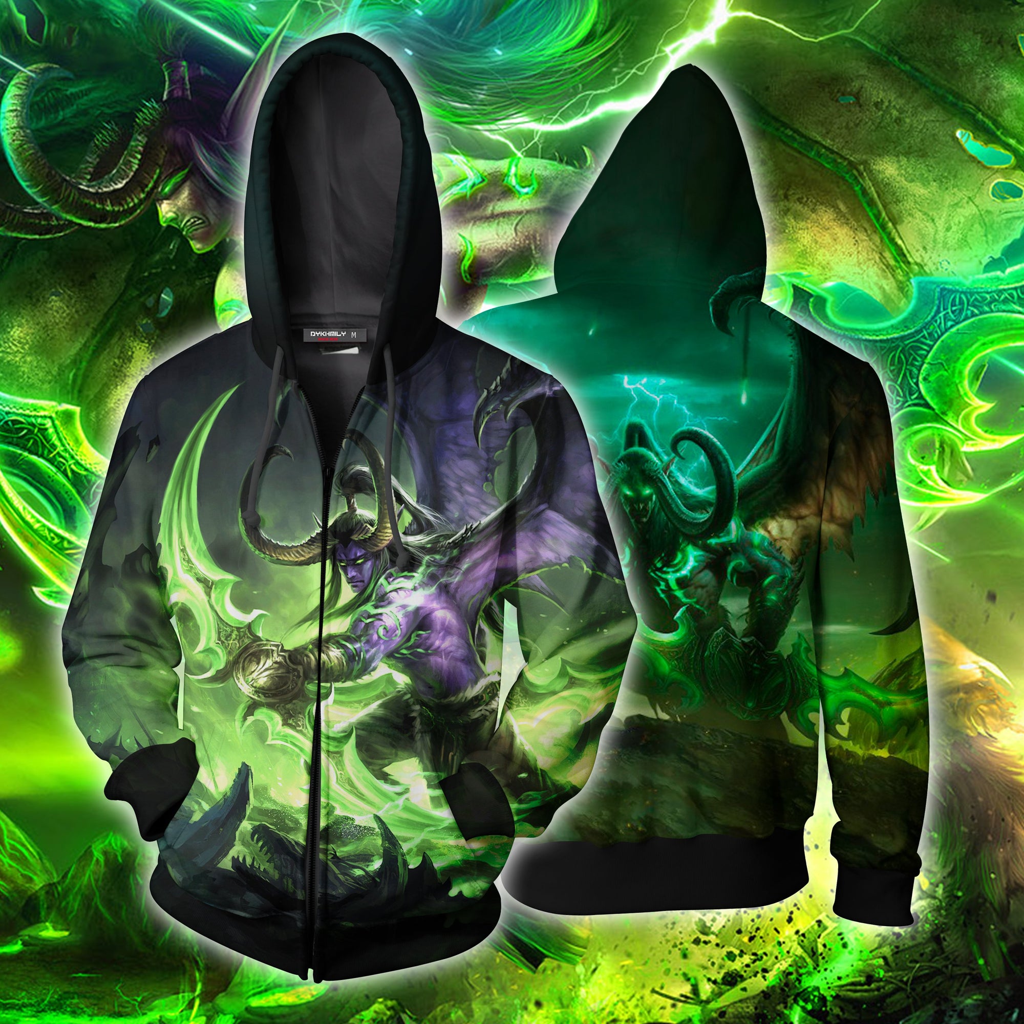 Illidan Stormrage World Of Warcraft Zip Up Hoodie Jacket