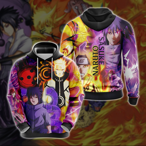 Naruto And Sasuke Unisex 3D T-shirt Zip Hoodie Pullover Hoodie 
