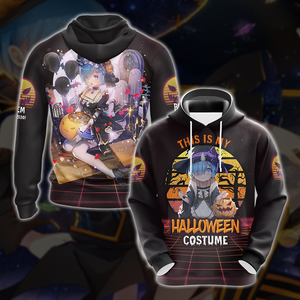 This is my Halloween Costume Rem Re:Zero All Over Print T-shirt Zip Hoodie Pullover Hoodie