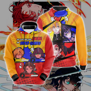 Just a boy who loves anime and video games T-shirt Zip Hoodie Pullover Hoodie