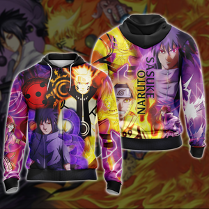 Naruto And Sasuke Unisex 3D T-shirt Zip Hoodie Pullover Hoodie 