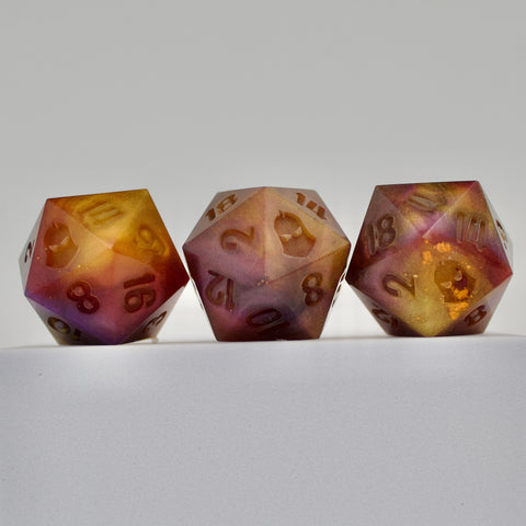 Handmade dice for DND dungeons and dragons, TTRPG role playing games