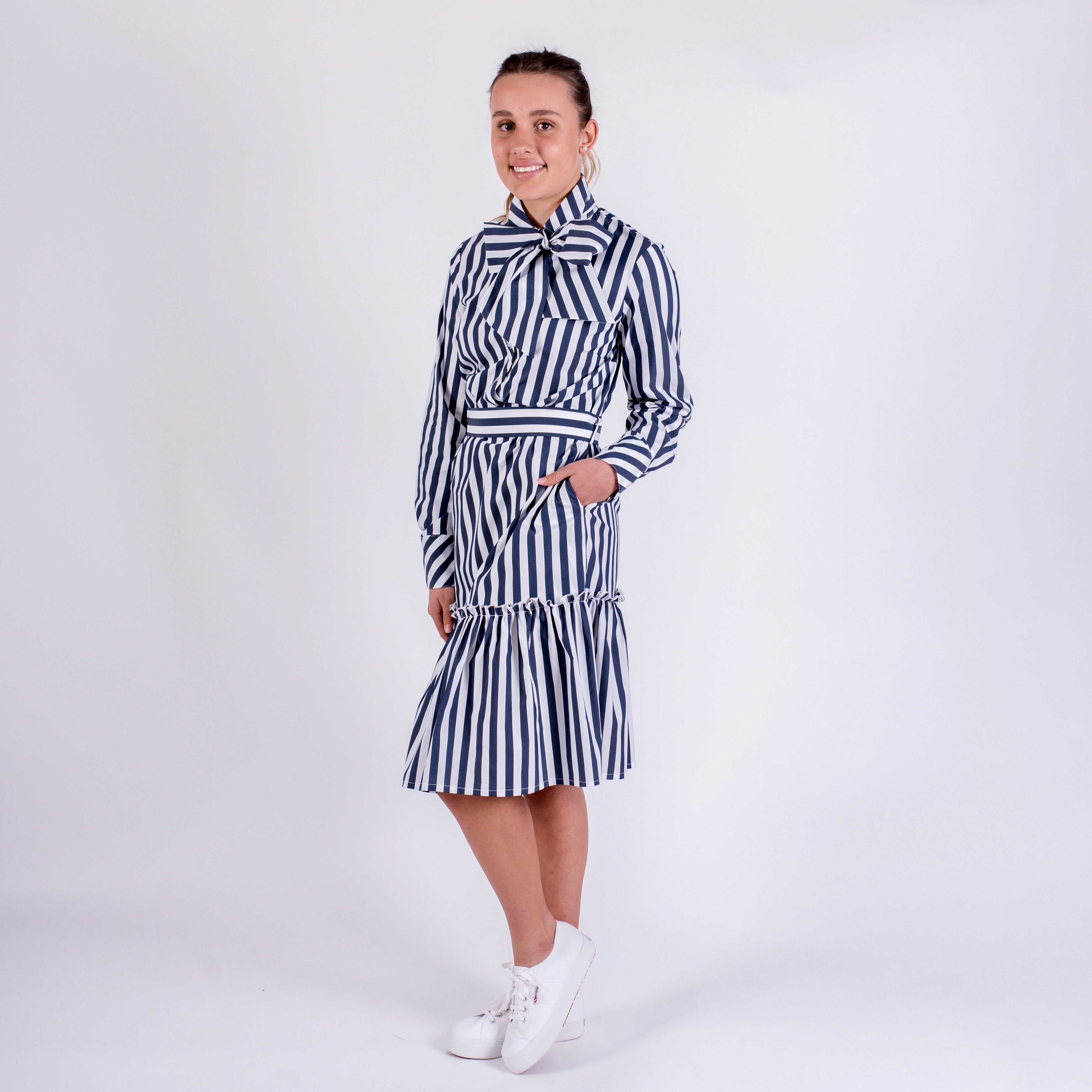 pale blue gingham school dress