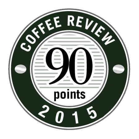 90 Points in 2015 Coffee Review Badge.