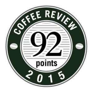 92 Points in 2015 Coffee Review Badge.