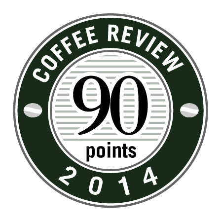 90 Points in 2014 Coffee Review Badge.