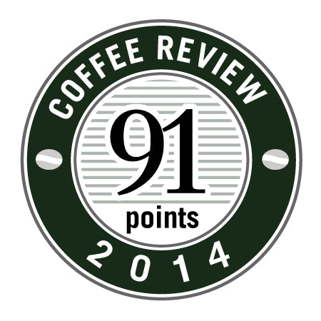 91 Points in 2014 Coffee Review Badge.
