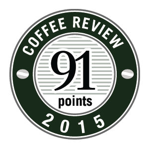 91 Points in 2015 Coffee Review Badge.