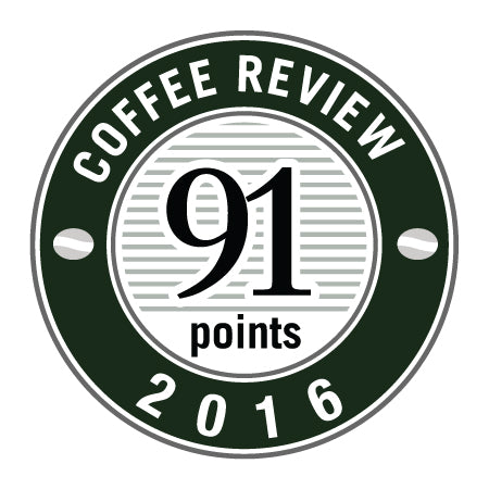 91 Points in 2016 Coffee Review Badge.