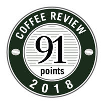 91 POints in 2018 Coffee Review Badge.