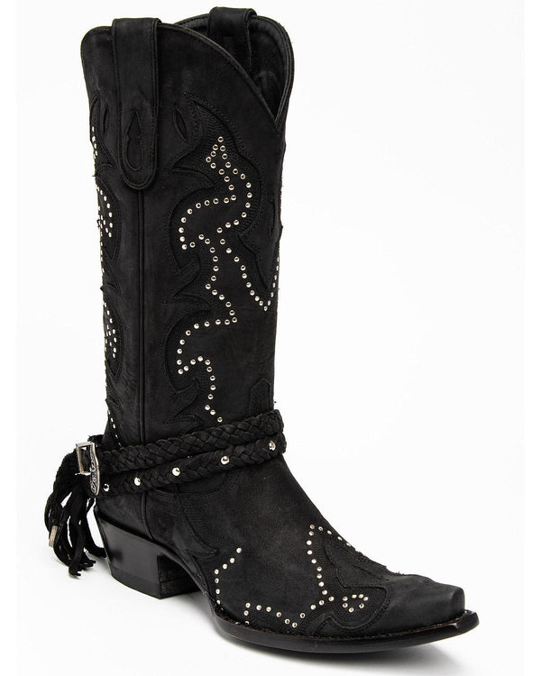 Barfly - Black Western Boots - Snip Toe 