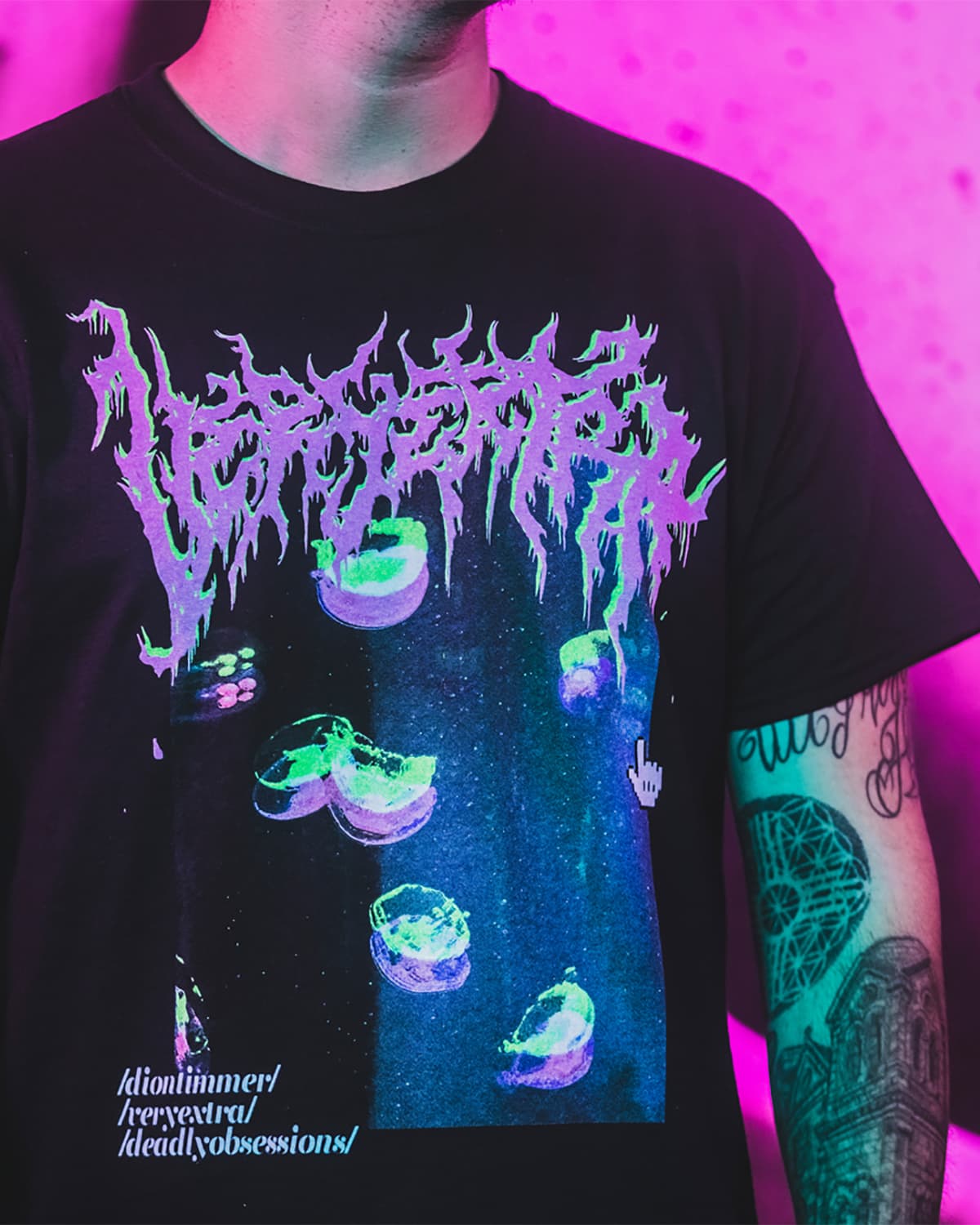 Dion Timmer 'Neon Skull' Unisex T-Shirt (Black)