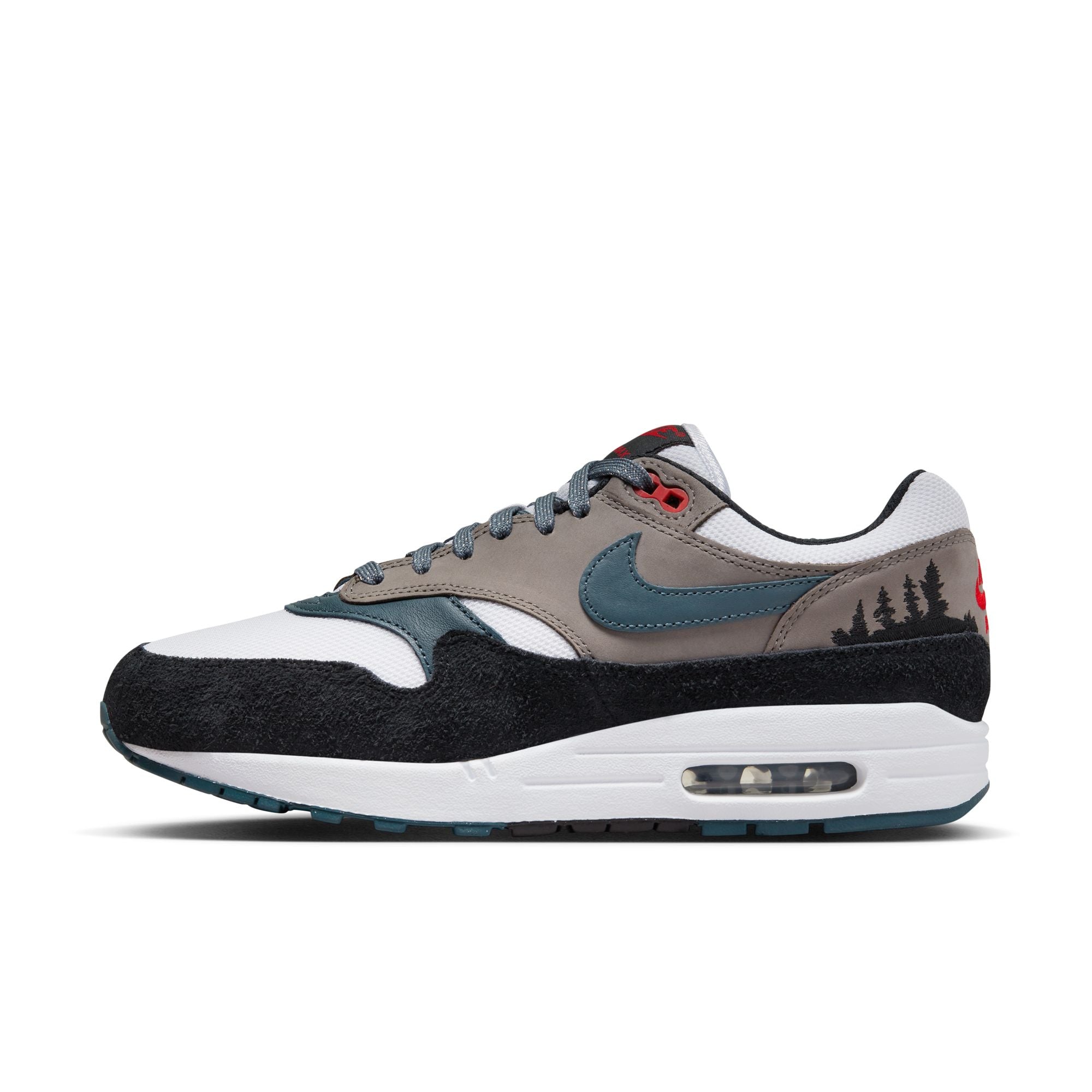 Nike - AIR MAX 1 PREMIUM 'PURE PLATINUM/WHITE-BLACK-SPORT RED' - VegNonVeg