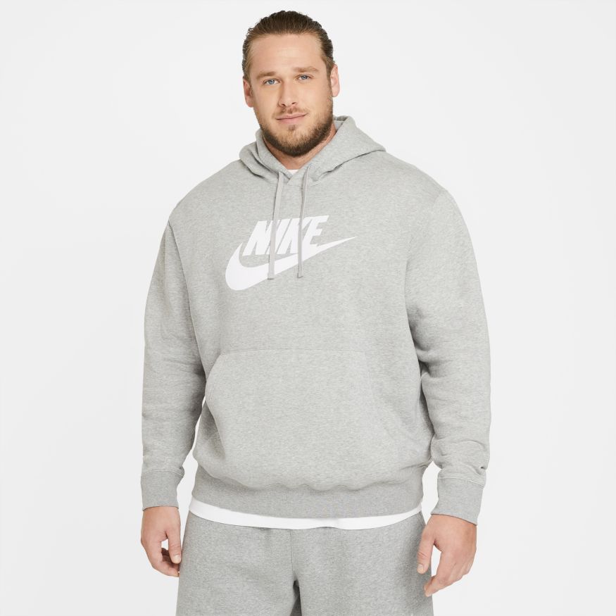 Womens Nike Sportswear Essential Hoodie - DK GREY HEATHER/WHITE