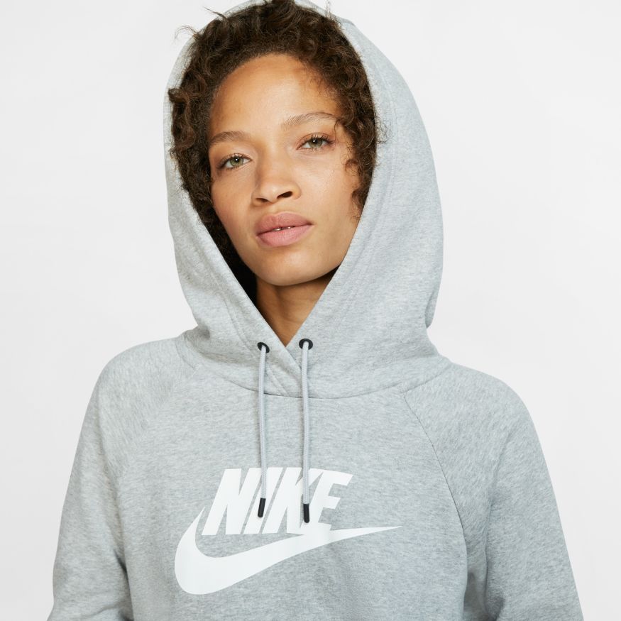 cooperar Brote desconectado Womens Nike Sportswear Essential Hoodie - DK GREY HEATHER/WHITE - Civilized  Nation - Official Site