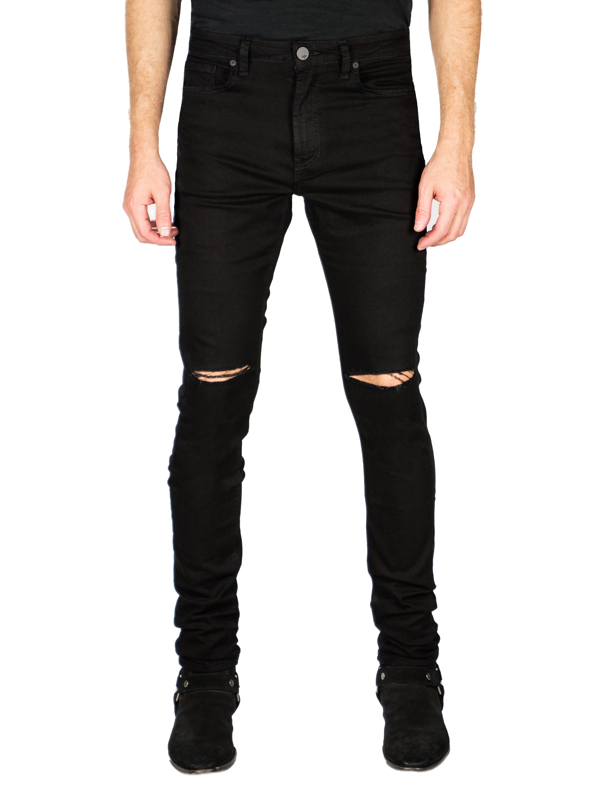 Purple Brand Dropped Mid Rise Tapered Jeans - LIGHT INDIGO BLOWOUT