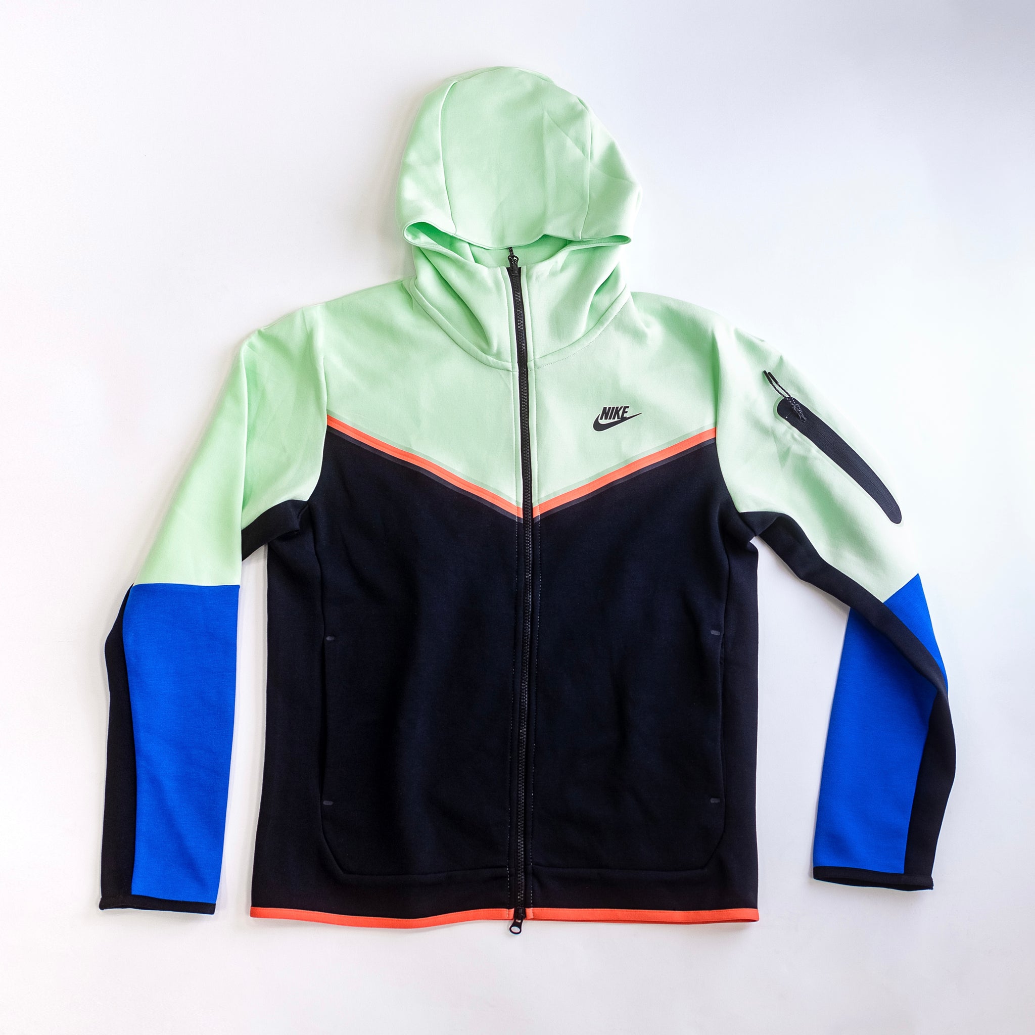 Nike Tech Fleece Hoodie - Lime Green/Blue/Black - - Official Site