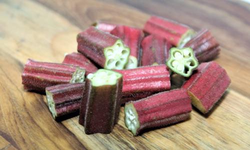 Organic Red Okra /Lady's Finger Diced