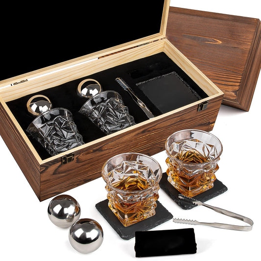 𝗕𝗘𝗦𝗧 𝗚𝗜𝗙𝗧: Exclusive Whiskey Stones Gift Set - High Cooling  Technology - Reusable Ice Cubes - Stainless Steel Whisky Rocks - Whiskey  Gifts for Men 