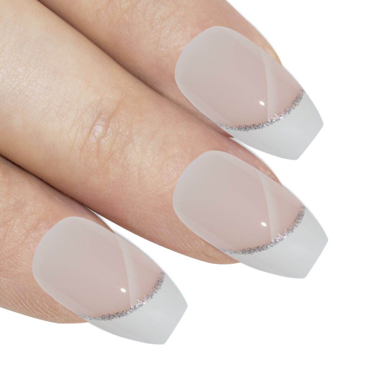 False Nails by Bling Art White Polished Ballerina Coffin Fake French Nail Tips at £8.99 GBP from