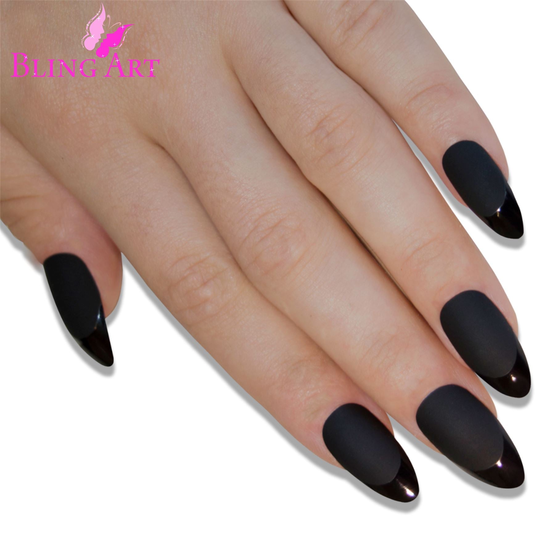 Featured image of post Long Black Almond Acrylic Nails